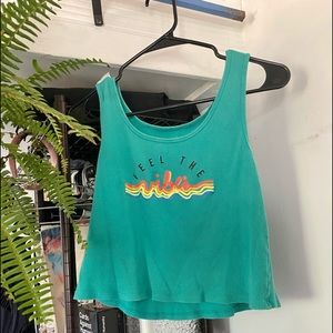 Teal “feel like vibes” tank top